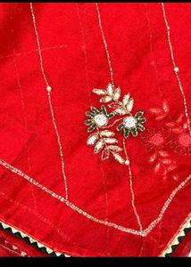 Jimmy Choo Embellished Red Saree