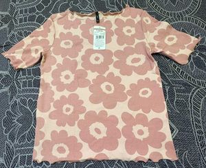 Cute Pink Floral Print Top