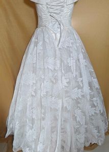 White Bridal Lehenga with Leaf Pattern