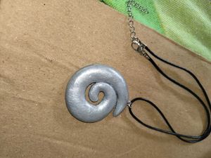 Silver Swirl Statement Pendant Necklace