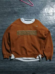 Brown distressed Sweatshirt