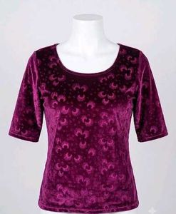 Velvet Floral Print Top