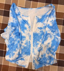 Blue and White Corset top