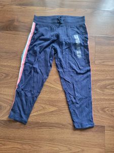 Navy Blue Striped Jogger Pants