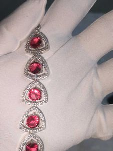 American Diamond Ruby Necklace