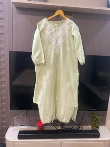Embroidered Pastel Kurta with pant set