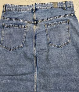 Blue Denim Midi Skirt