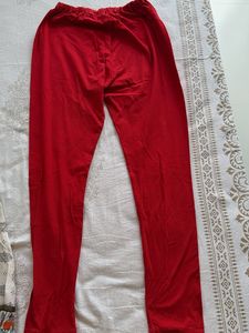Elegant Cream &amp; Red Kurti Set Branded Linen