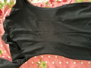 Chic Black &amp; Rust Button Dress