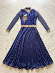 Royal Blue Embroidered Gown