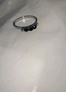 Elegant Rose Gold Ring with Black Stone