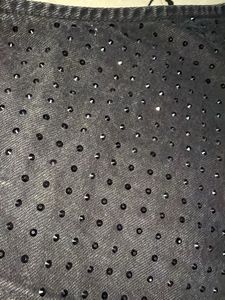 Sparkly Black Denim Bodysuit