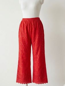 Red Chikankari Plazzo