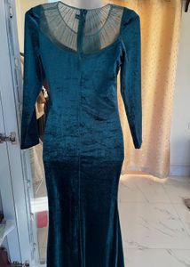 Elegant Teal Velvet Gown