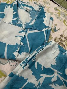 Cozy Blue Floral Pajama Set