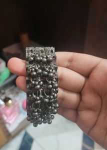 Black Oxidized Silver Bangle
