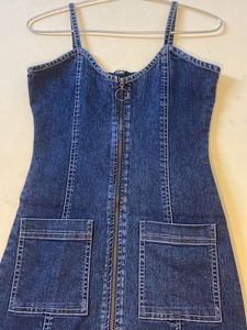 Denim Dress with Zipper