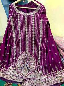Designer Orange Embroidered Kurta Set