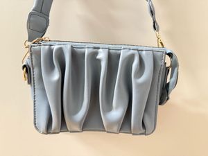 Cute Blue Ruched Shoulder Bag