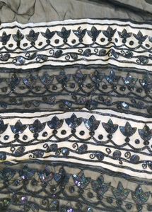 classic black and grey embellish saree