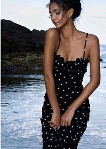 Chic Black &amp; White Polka Dot Maxi Dress