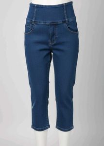 High-Waisted Denim Capris