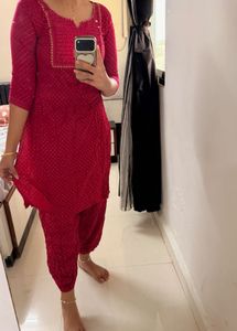 Beautiful Pink Embroidered Kurta set