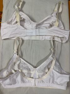 White Cotton Bras - Pack of 2