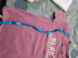 Men's Beautiful Printed Pink T Shirt In L 40 Size