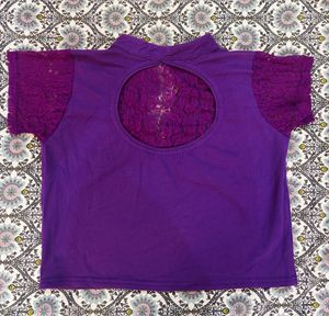 Purple Lace Crop Top