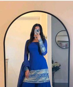 Vibrant Blue Sharara Suit Set