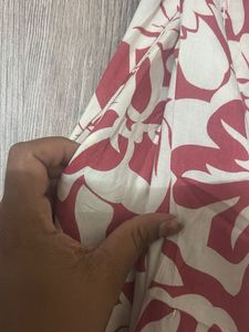 Red &amp; White Floral Kurta  cum Co-cord se