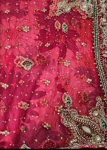 Embroidered Red Saree