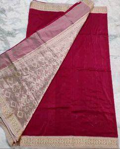 Meroon Banarasi silk saree