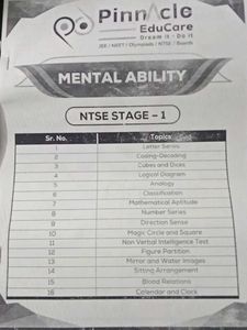 NTSE stage 1 mcq practice questions