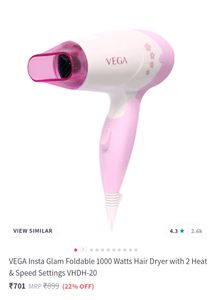VEGA Blooming Air 1000 Hair Dryer
