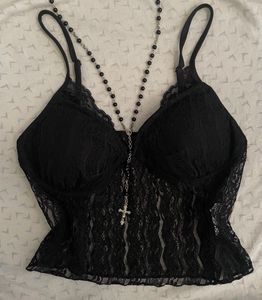 Black Lace Bralette ִ ࣪𖤐