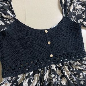 Boho Floral Print Peplum Top