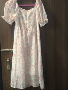 Floral Puff Sleeve Midi Dress