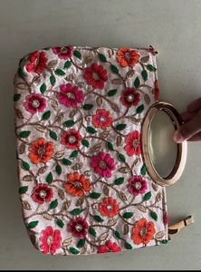 Embroidered Floral Clutch purse