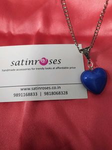 Vibrant Blue Heart Pendant Necklace