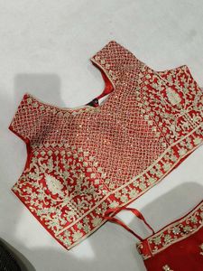 Stunning Red Embellished Lehenga Choli Set