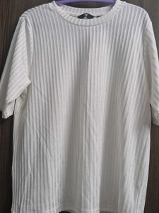 Ribbed White T-Shirt