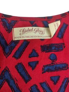 Red &amp; Black Print Tank Top  LR-92