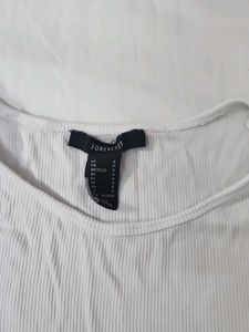 White Lettuce Trim Crop top