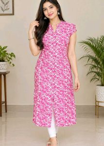 Beautiful Pink Printed Kurta