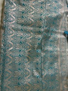 Teal Banarasi Silk Saree