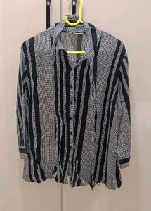 Striped Button-Up Shirt