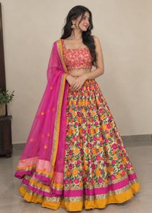 Vibrant Floral Lehenga Choli Set