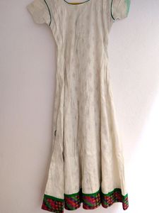 Off White Anarkali, Barely Used, XS